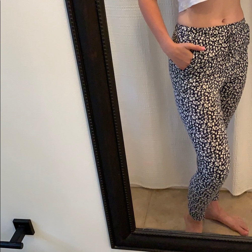 Navy Floral Joggers